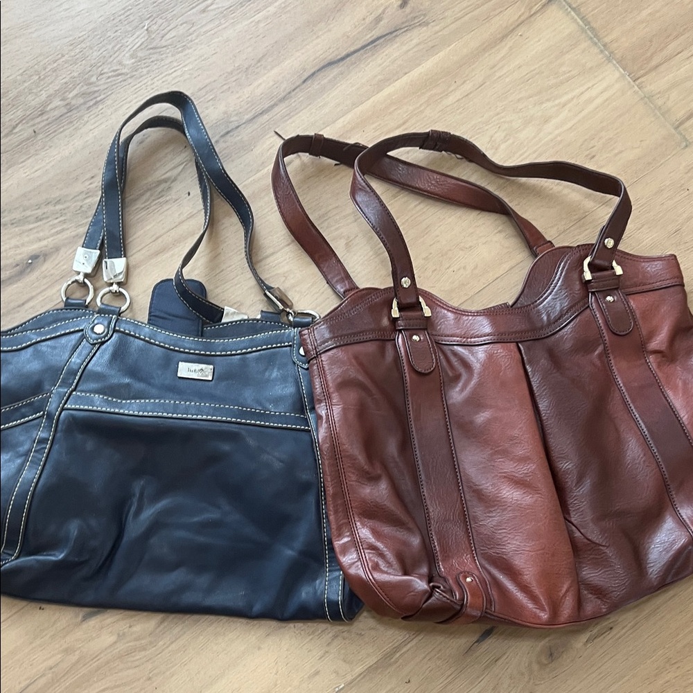 Liz Two Leather Tote Bags - Nact & Brown